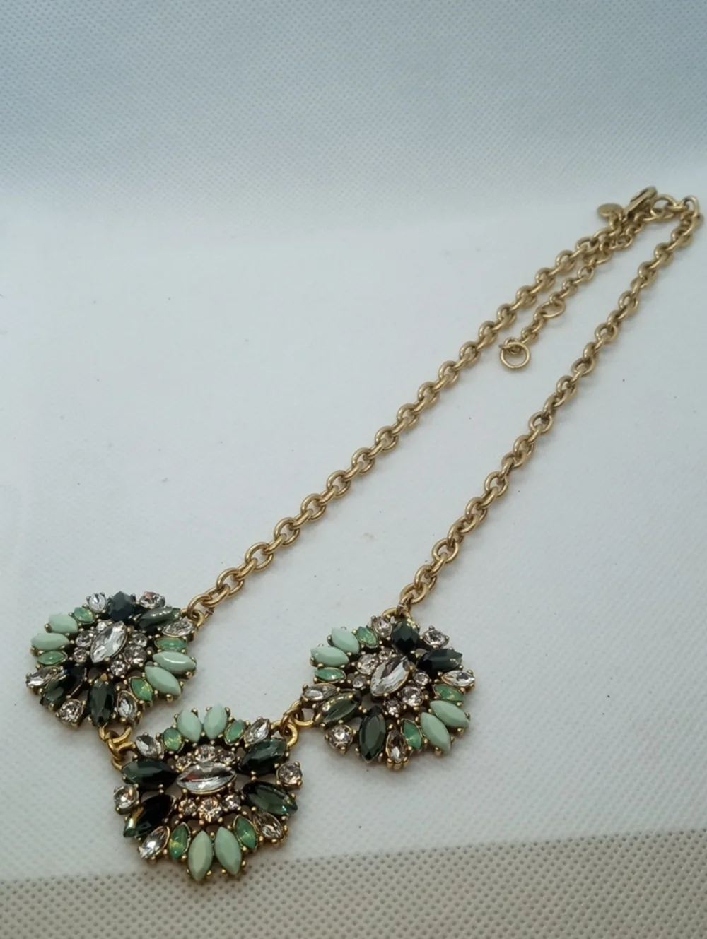 J.CREW BEJEWELED TRIPLE STARBURST NECKLACE